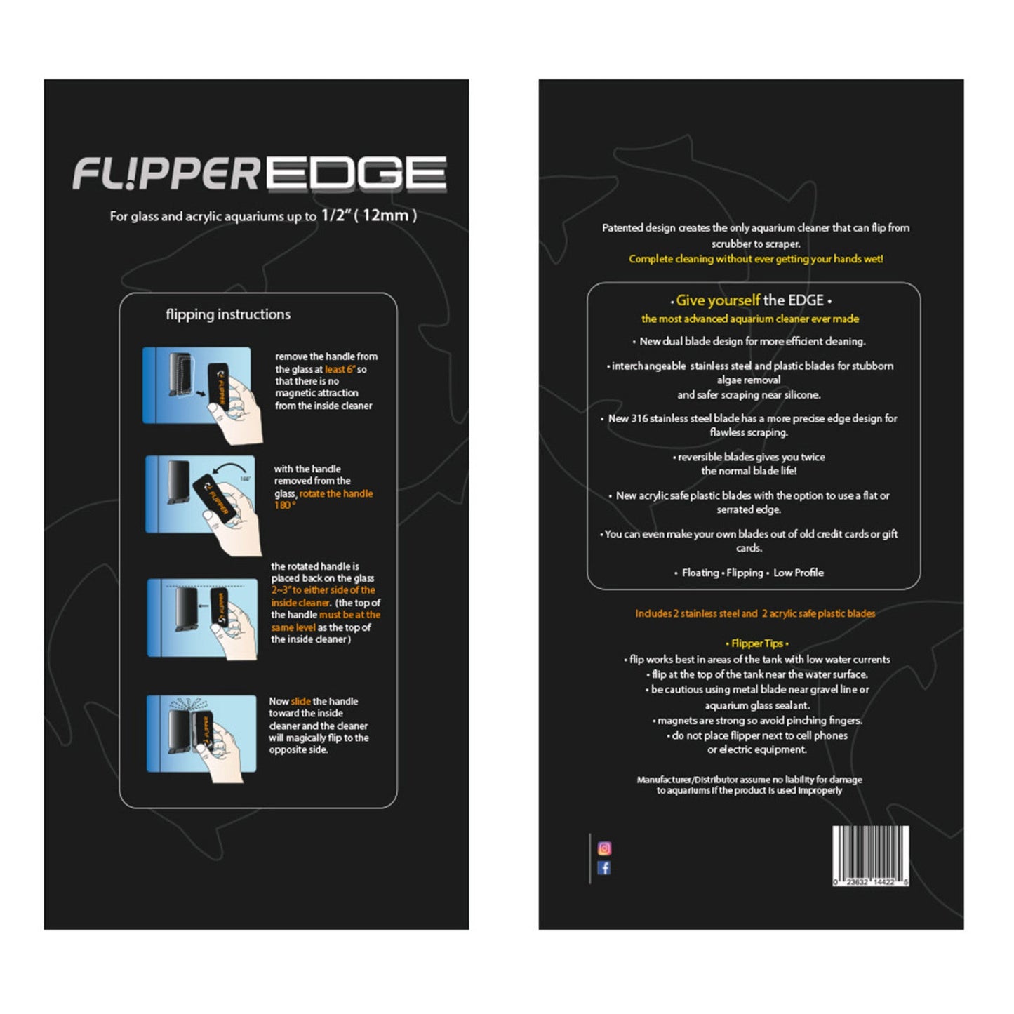 Flipper Edge Standard Float Magnetalgenreiniger - Bis zu 1/2'