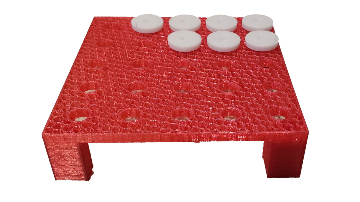 Wabenfrag-Rack mit 25 Frag-Steckern 3D gedruckt